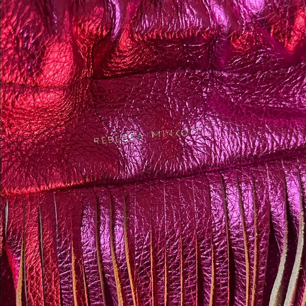 Rebecca Minkoff Fringe Night Out Metallic hot pink Crossbody Bag - Picture 3 of 5